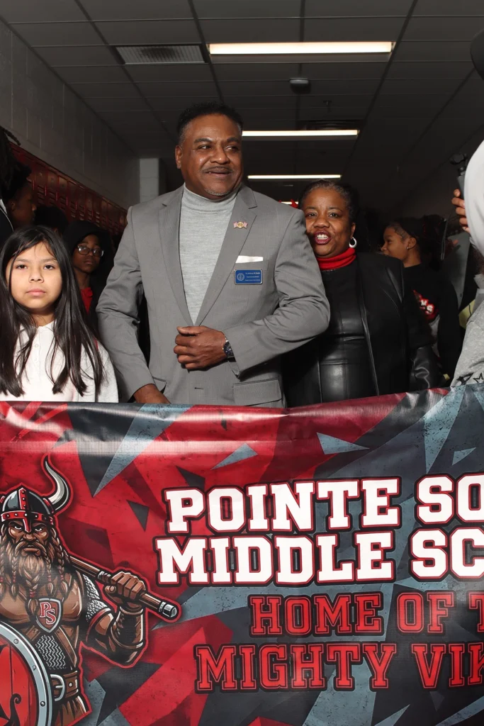 Superintendent Dr. Smith at Pointe South Middle School.